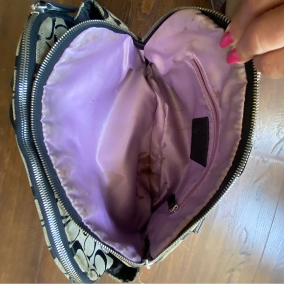 Coach Signature C Gray Black Medium Jacquard Tote Shoulder HandBag Satchel - Picture 7 of 15